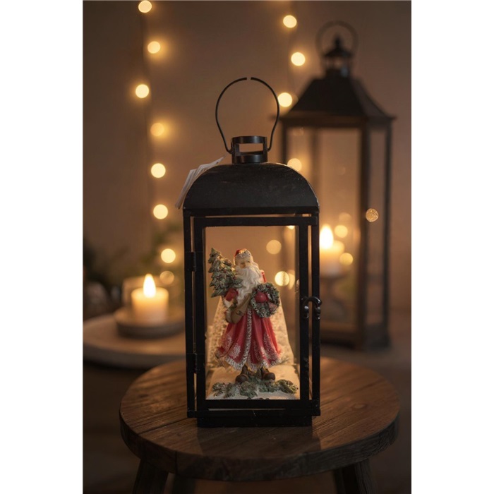 Yılbaşı Figürlü Siyah Renkli Gece Lambası