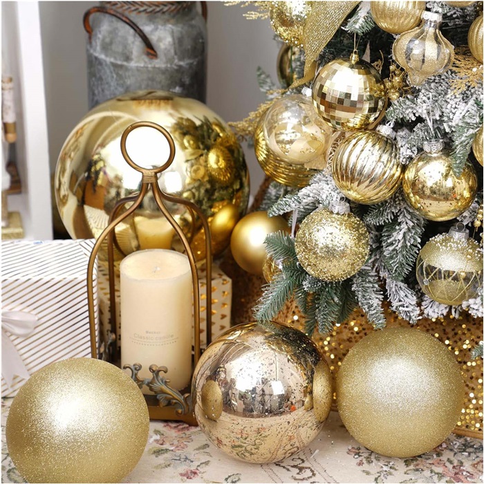 Yılbaşı Gold 15 CM Top Ağaç Süs