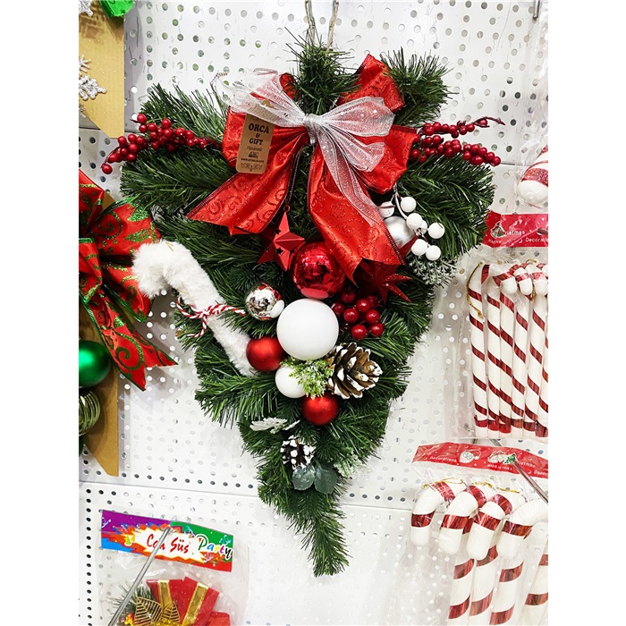 Yılbaşı Kırmızı Renkli Kapı Süsü