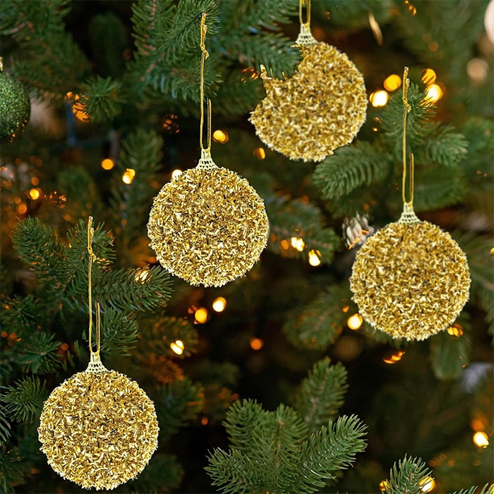 Yılbaşı Gülkurusu 3 lü Top Ağaç Süs 8 CM