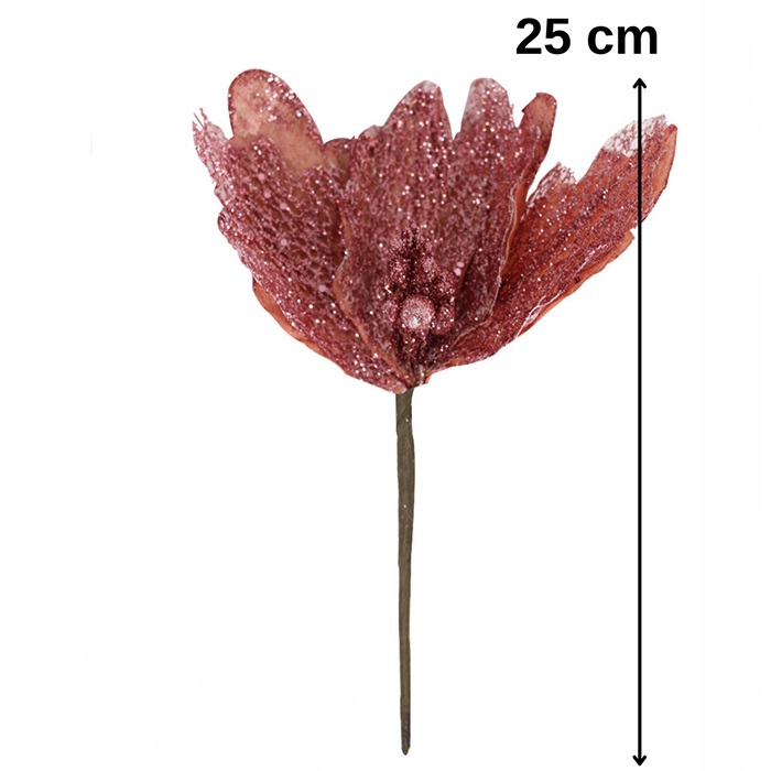 Yılbaşı Rose Gold Renkli Ata Yapay Çiçek