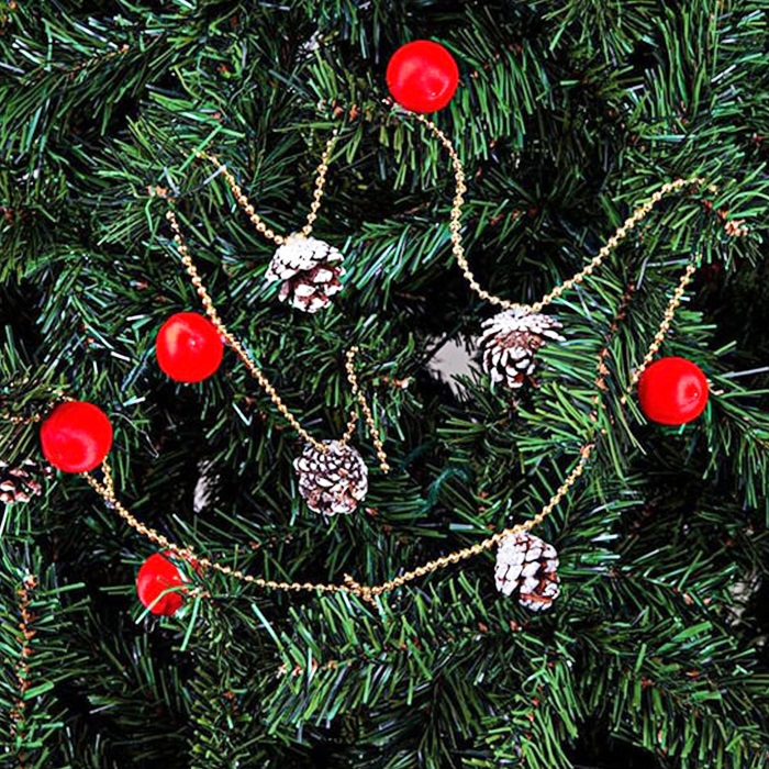 Kırmızı Renkli Yılbaşı Ağacı Zincir Süs