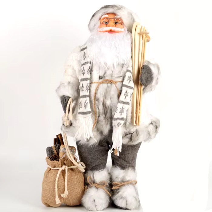 Yılbaşı Noel Baba Kızaklı Model Beyaz
