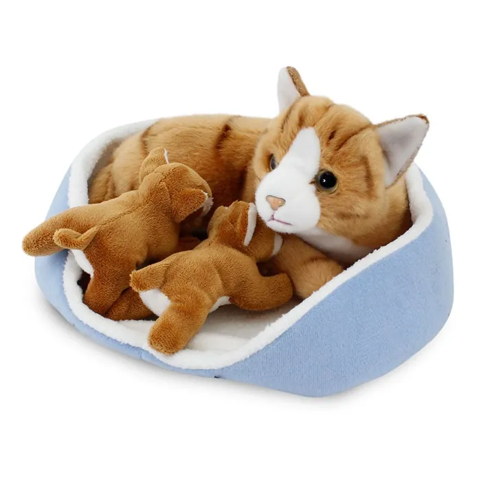 Sepette Yavrulu Kedi Peluş Oyuncak