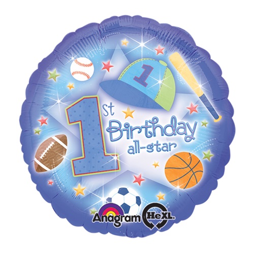 1 Yaş Baskılı All Star Folyo Balon