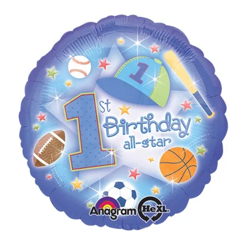 1 Yaş Baskılı All Star Folyo Balon