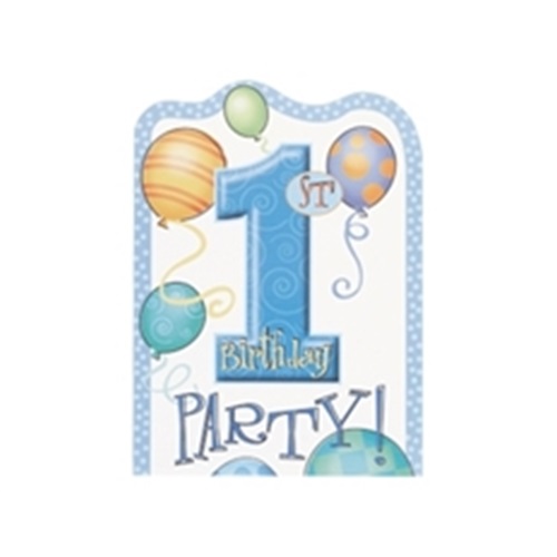 1 Yaş Temalı Erkek Balonlu Davetiye