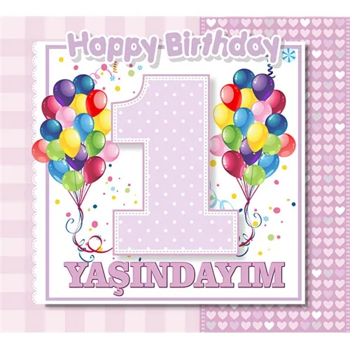1 Yaşındayım Kız Pankart