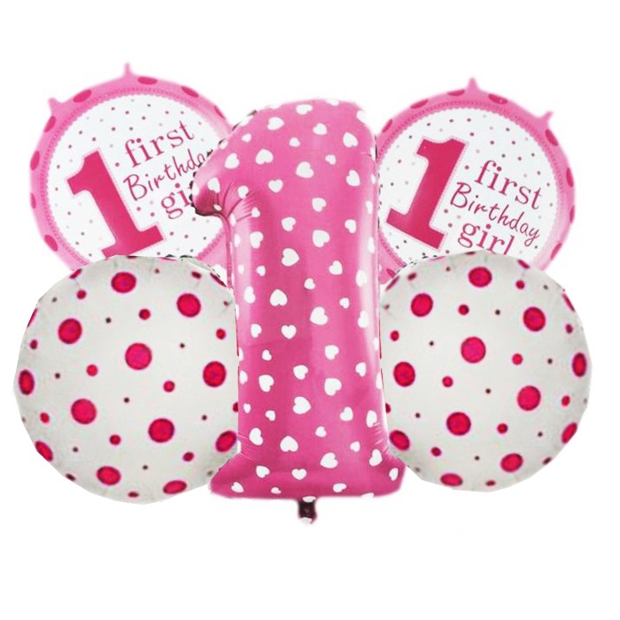 1 First Birthday Girl Folyo Balon