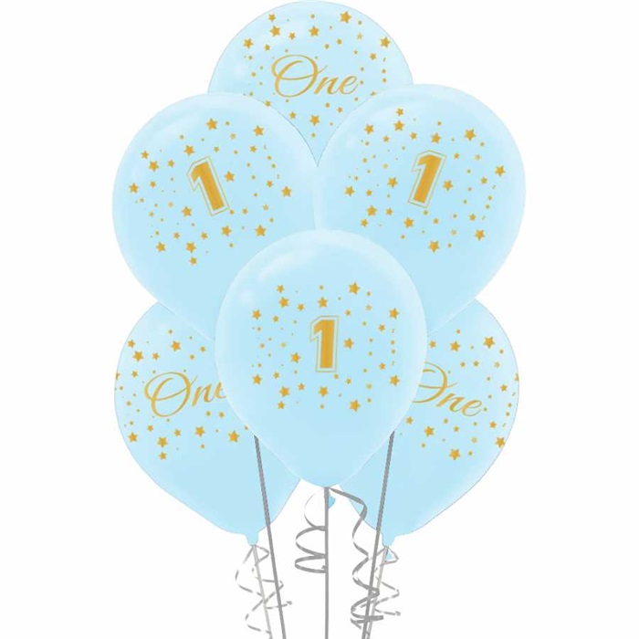 1 Yaş Baskılı Mavi Renkli Balon