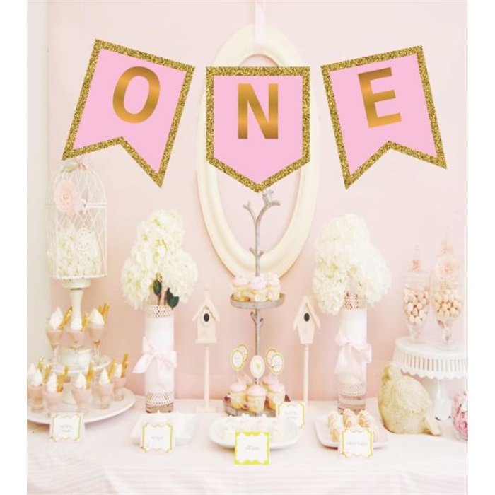 1 Yaş Pembe One Yazı