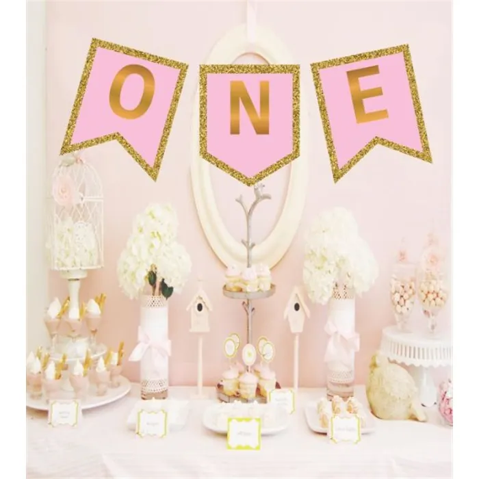 1 Yaş Pembe One Yazı