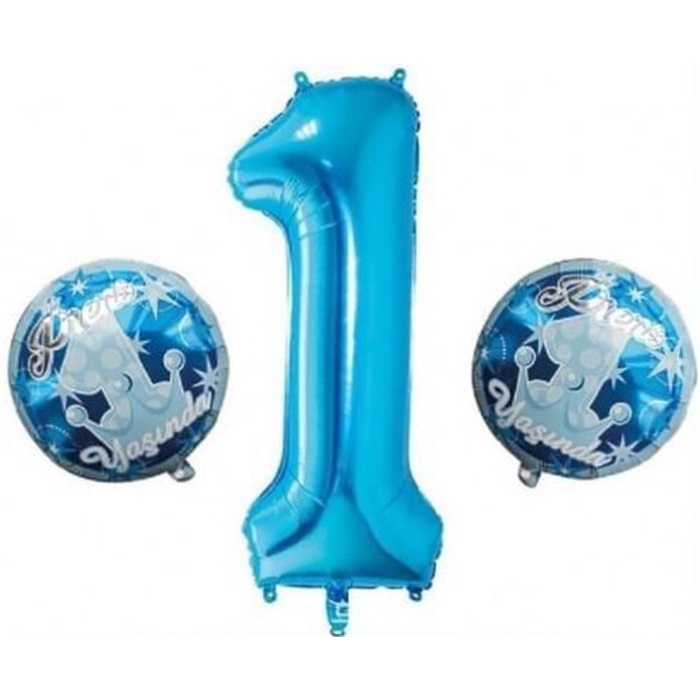 1 Yaş Prens Mavi Balon Seti
