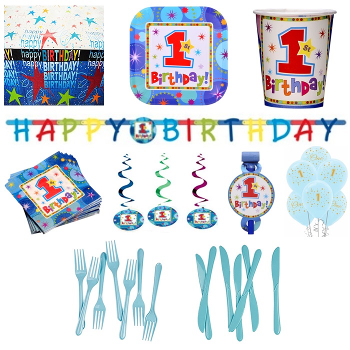 1 Yaş Yıldız Baskılı Parti Seti 12 Kişilik