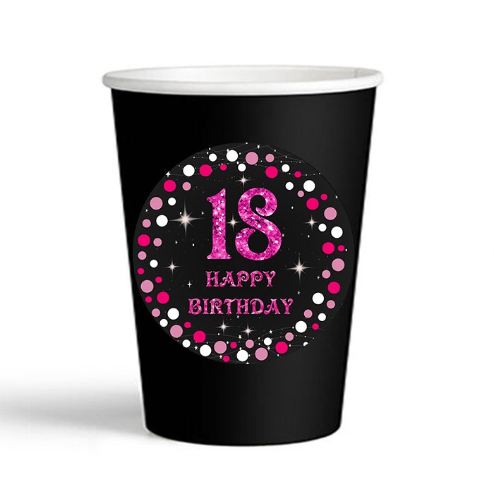 18 Yaş Fuşya Karton Bardak