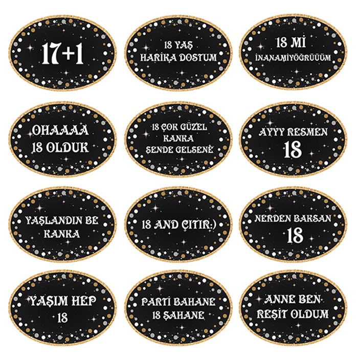 18 Yaş Altın Konuşma Balonu Seti