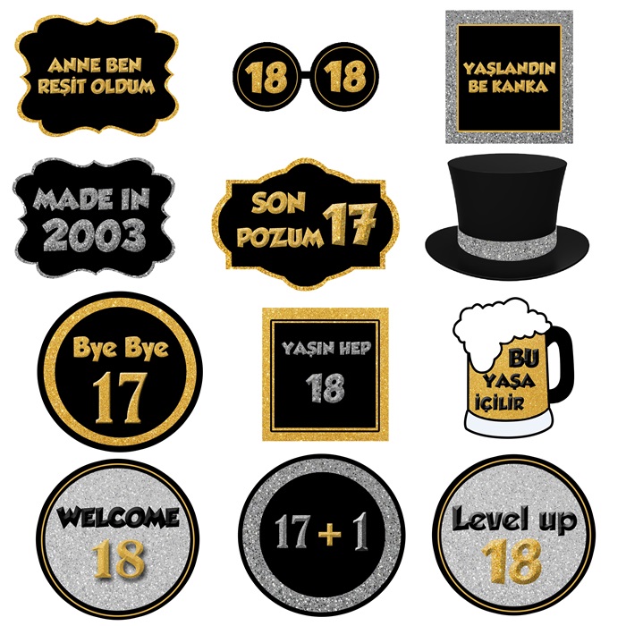 Amscan 18 Yaş Konuşma Balonu Seti