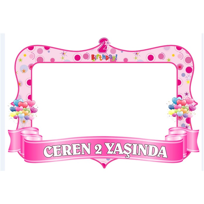 2 Yaş Kız Hatıra Çerçevesi Kişiye Özel