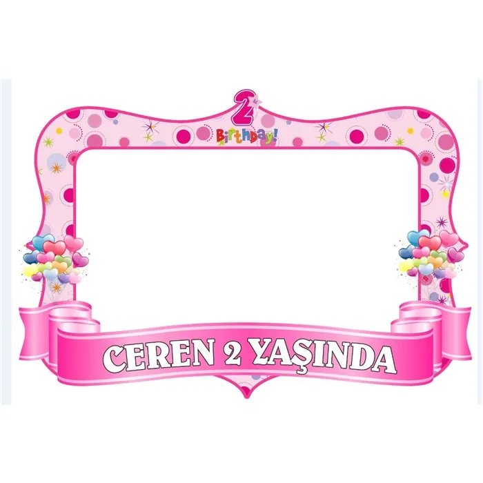 2 Yaş Kız Hatıra Çerçevesi Kişiye Özel