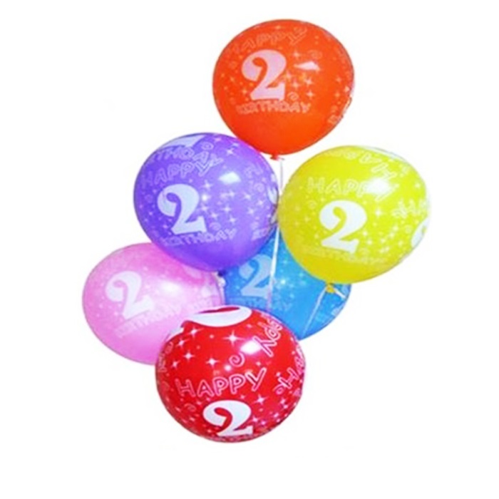 2 Yaş Baskılı Karışık Renkli Balon