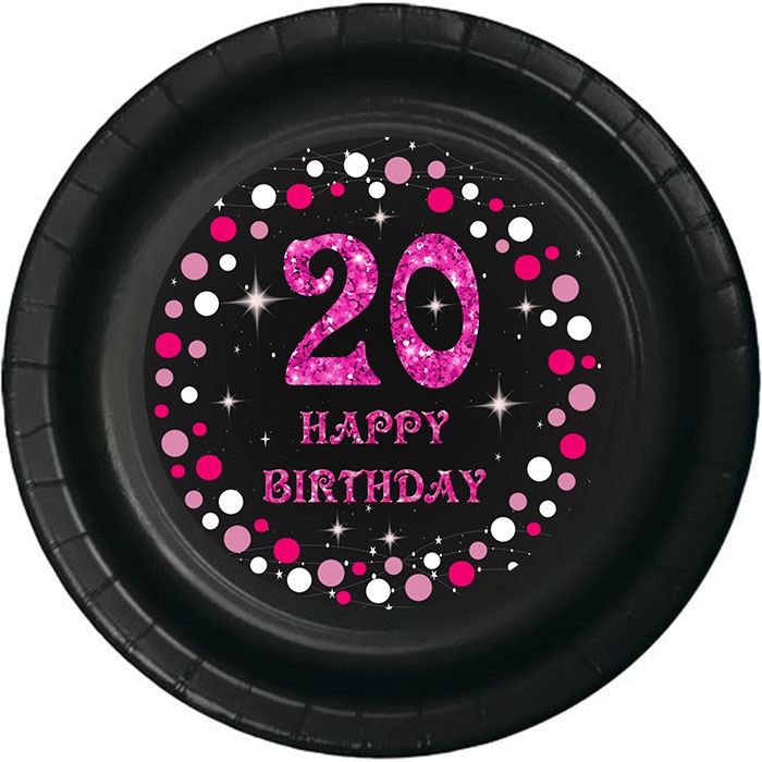 20 Yaş Fuşya Renkli Tabak