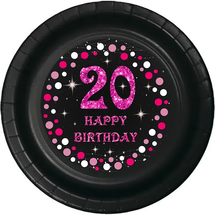 20 Yaş Fuşya Renkli Tabak