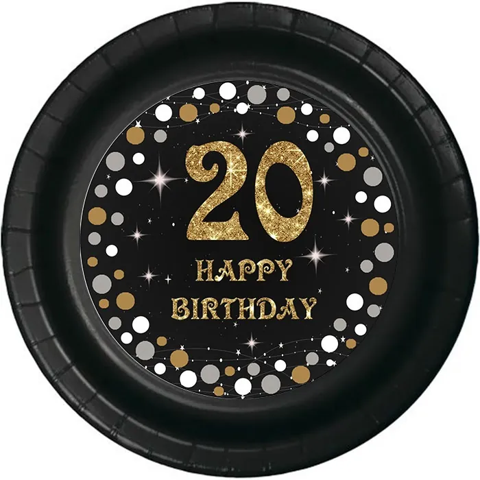 20 Yaş Siyah Renkli Tabak