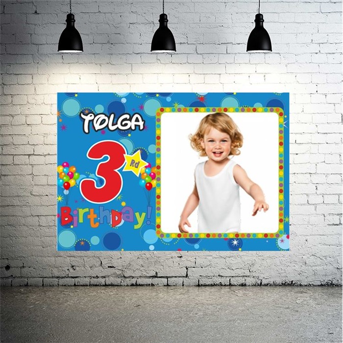 3 Yaş Erkek Afiş Kişiye Özel