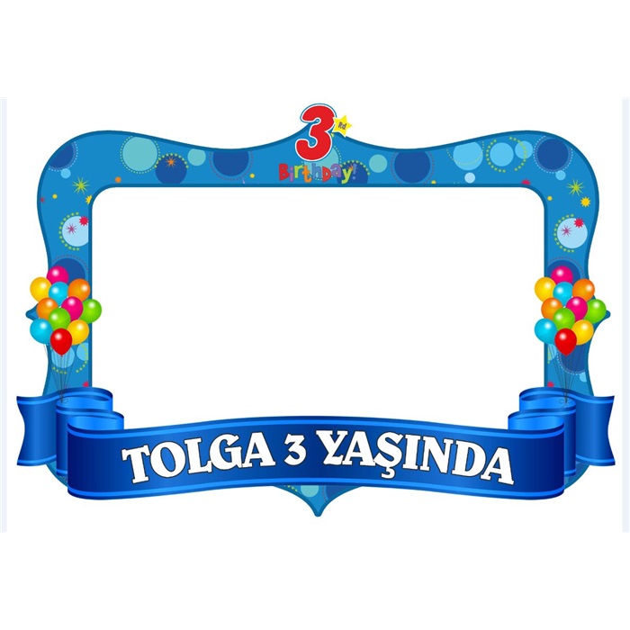 3 Yaş Erkek Hatıra Çerçevesi Kişiye Özel