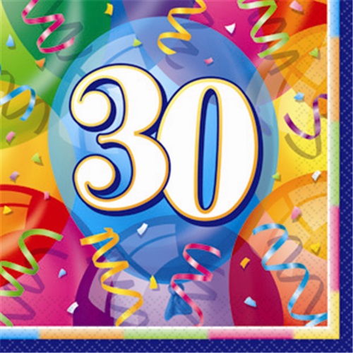 30 Yaş Temalı Renkli Peçete