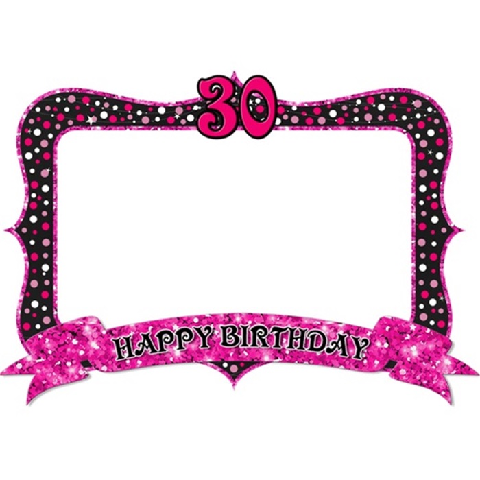30 Yaş Fuşya Renkli Fotoğraf Çerçevesi