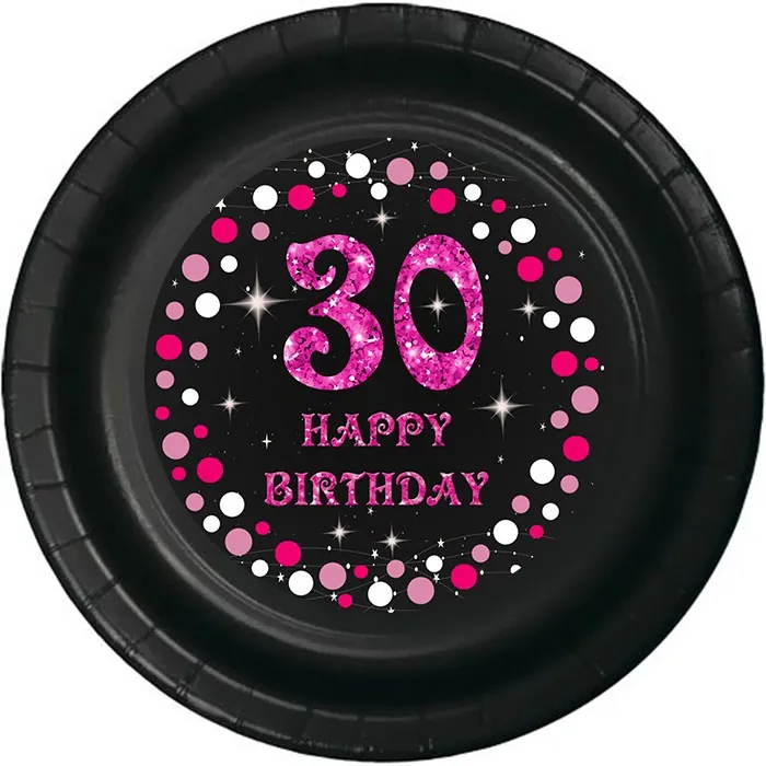 30 Yaş Fuşya Renkli Tabak