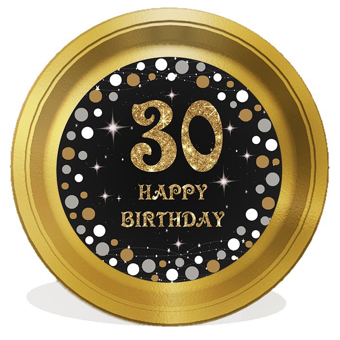 30 Yaş Gold Renkli Tabak