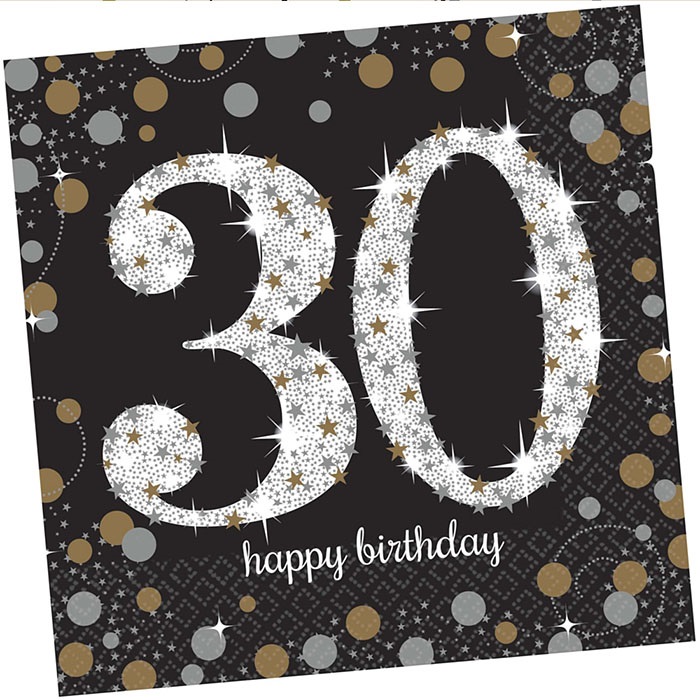 Amscan 30 Yaş Işıltılı Parti Peçete