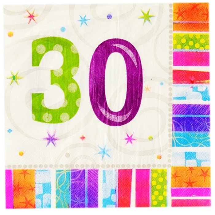 30 Yaş Temalı Kağıt Peçete