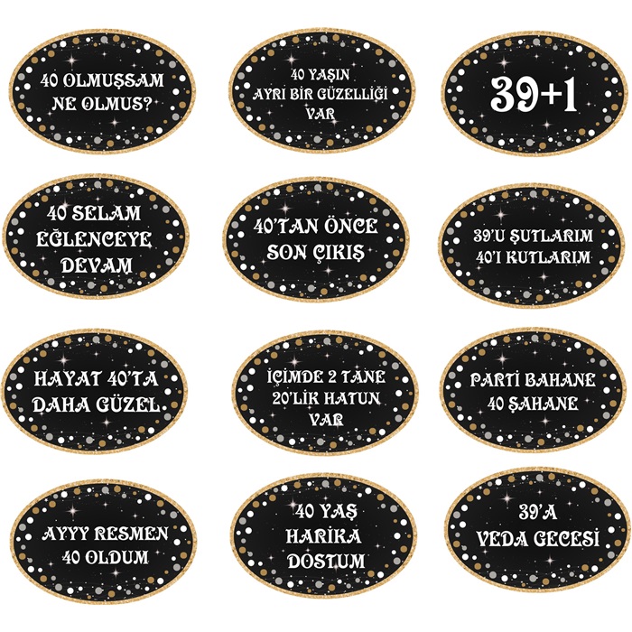 40 Yaş Temalı Altın Konuşma Balonu