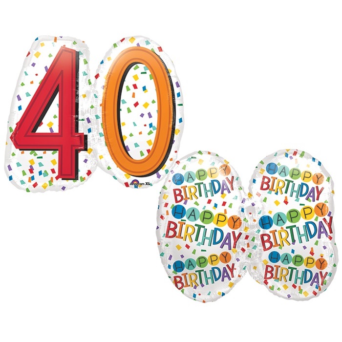 40 Yaş Beyaz Folyo Balon