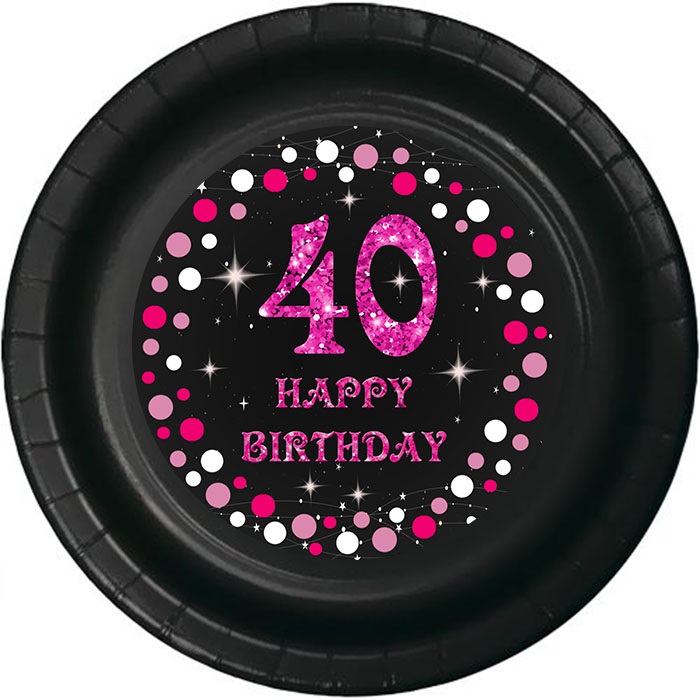 40 Yaş Fuşya Renkli Tabak