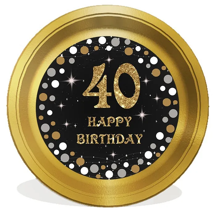 40 Yaş Gold Renkli Tabak