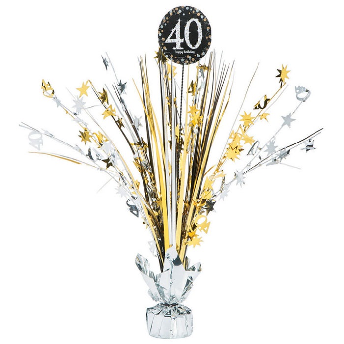 Amscan 40 Yaş Temalı Gümüş Parti Masa Süsü