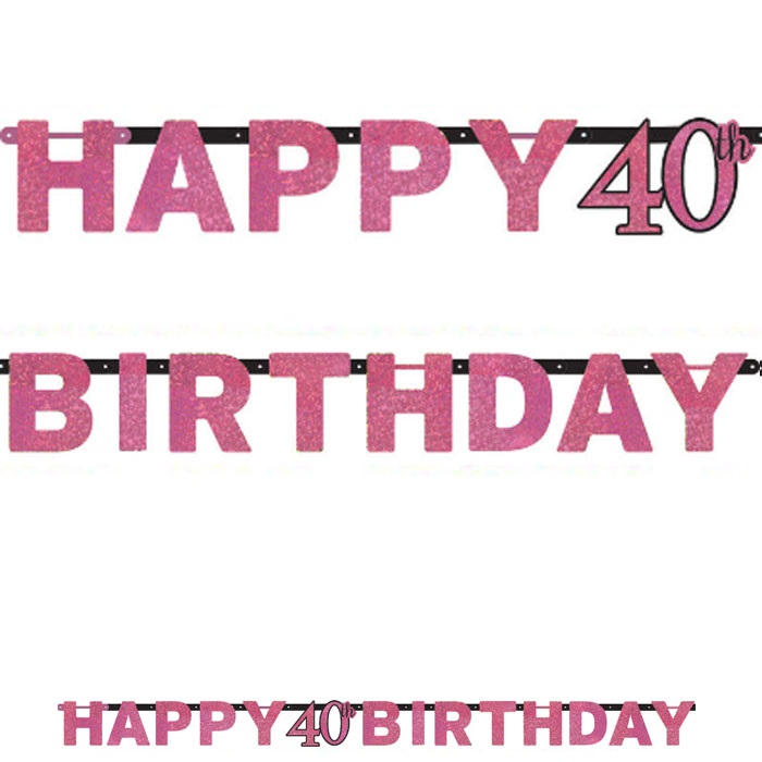 Amscan 40 Yaş Temalı Happy Birthday Yazı