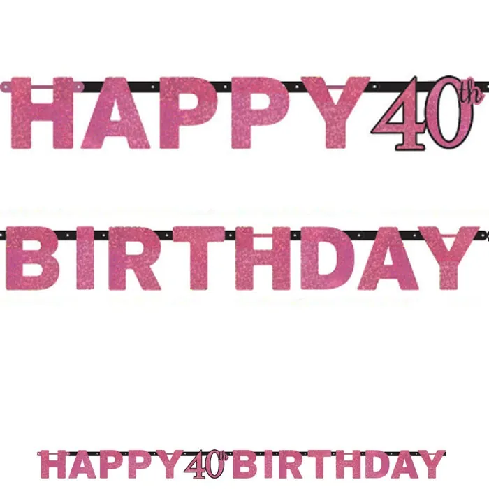 Amscan 40 Yaş Temalı Happy Birthday Yazı