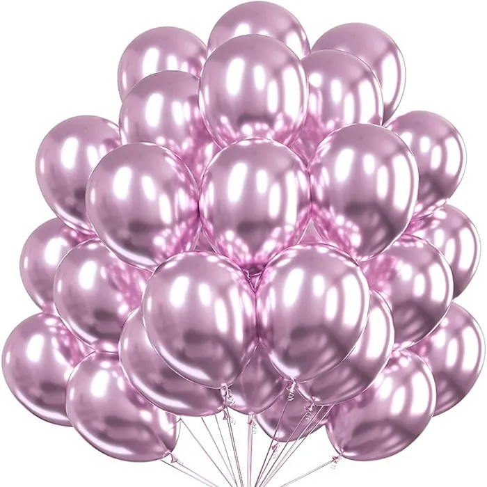 Krom Balon Pembe Renkli