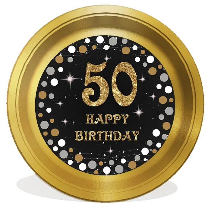50 Yaş Gold Renkli Tabak