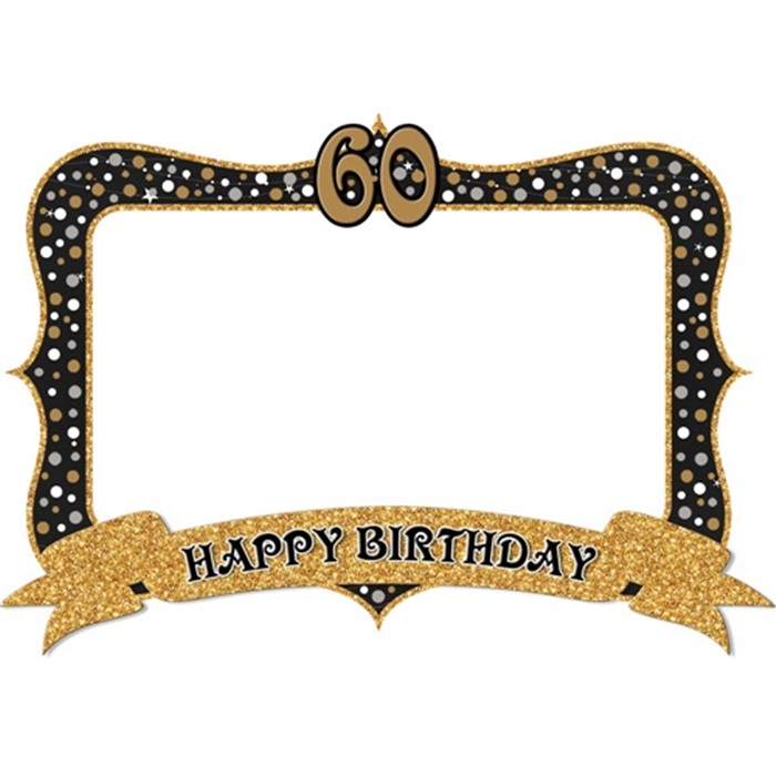 60 Yaş Gold Renkli Fotoğraf Çerçevesi