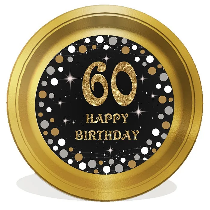 60 Yaş Gold Renkli Tabak