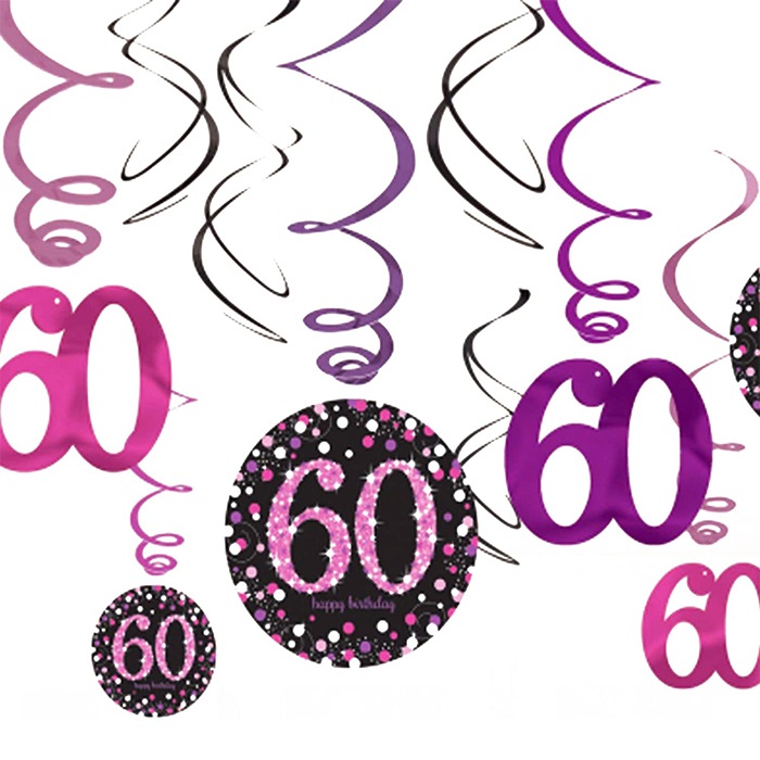 Amscan 60 Yaş Temalı Parlak İp Süs Dekorasyon