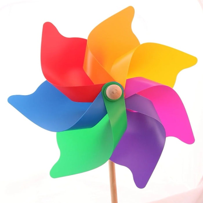 7 Kanat Gökkuşağı Rüzgar Gülü