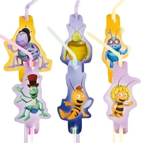 Arı Maya Temalı Plastik Pipet