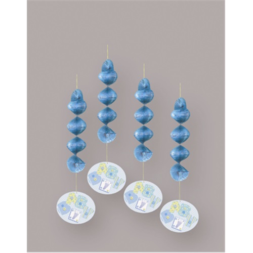 Baby Shower Mavi Renkli Asma İp Süs 